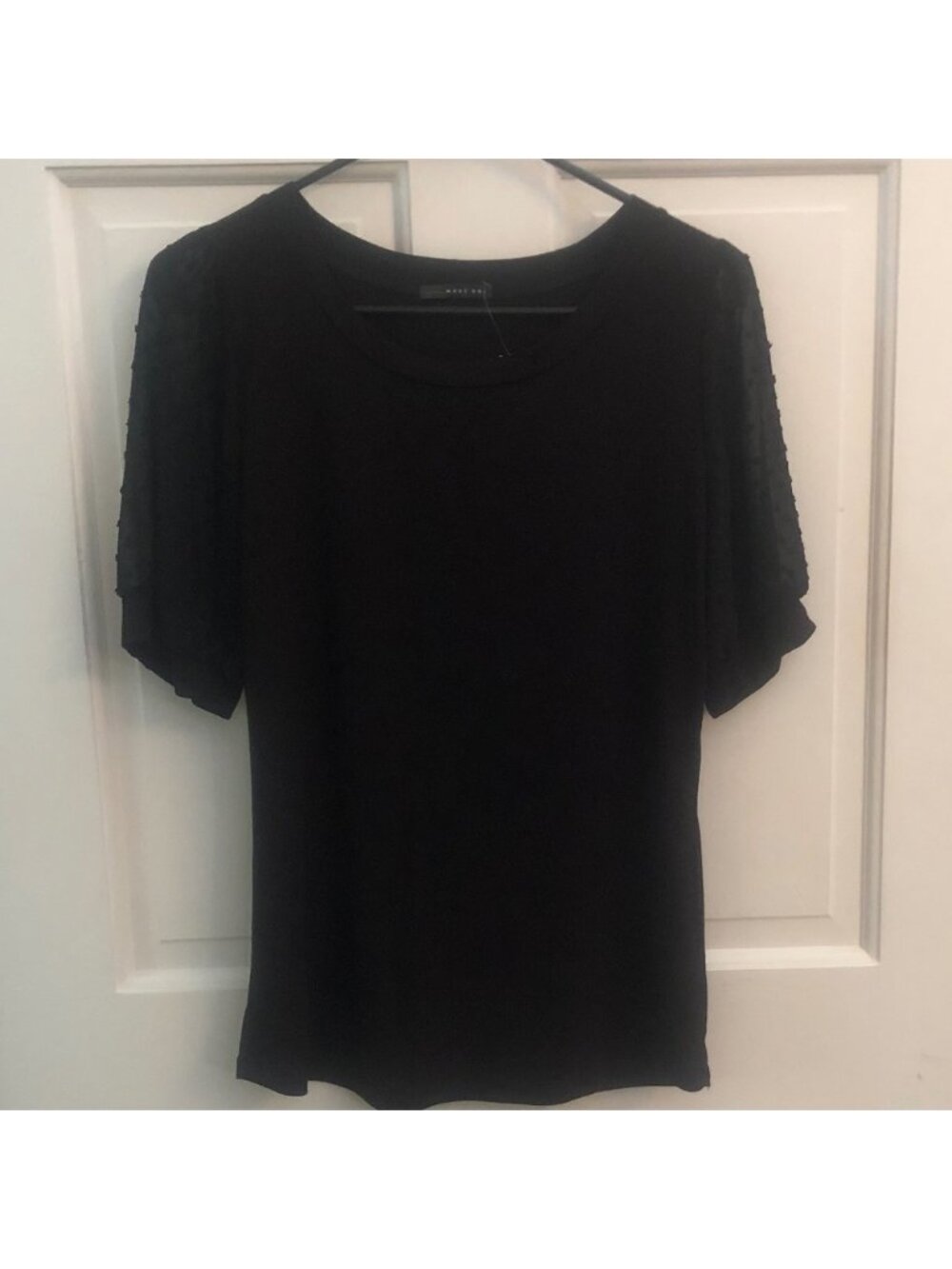 West Kai black Kennedy Puff sleeve knot top NWT Medium